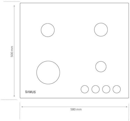 Samus Gaskochfeld Autonom 58x50εκ. Beige