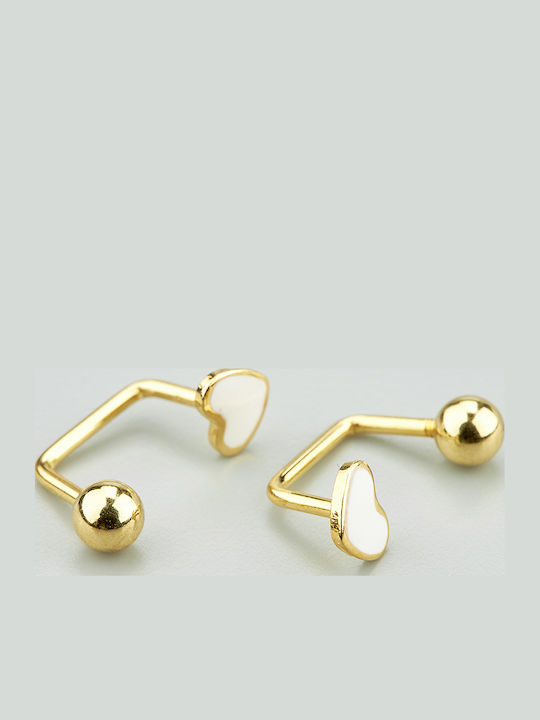 Hypoallergenic Gold Plated Kids Earrings Studs Hearts from Steel