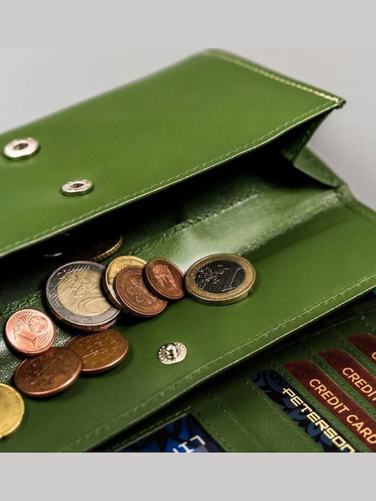 Large Leather Women's Wallet with RFID Green