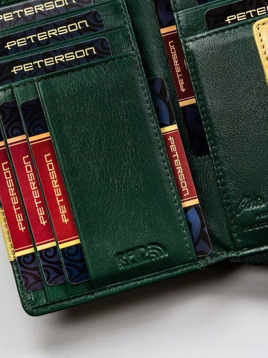 Large Leather Women's Wallet with RFID Green