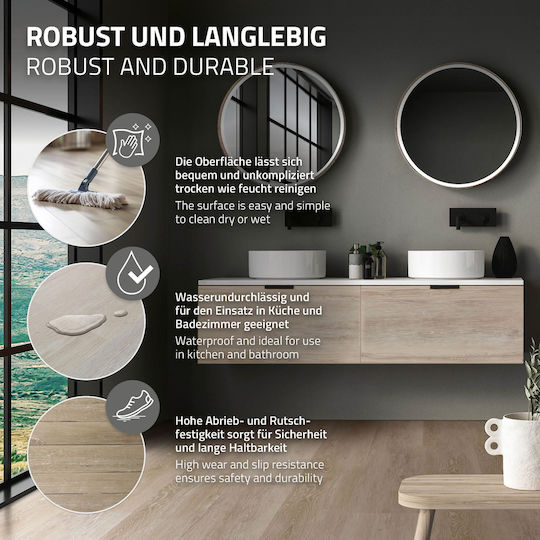 1.5 M² Click Vinyl Flooring Oak 4.2 Mm Pvc Laminate Flooring