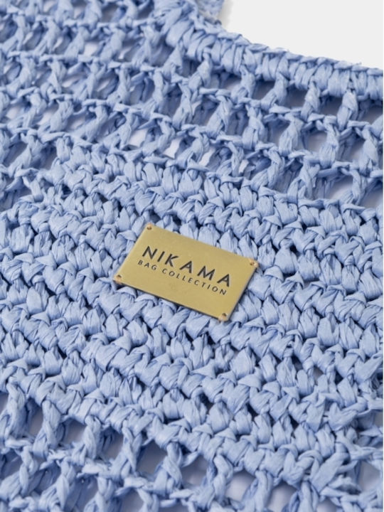 Τσάντα Πλεκτή Tote Light Blue Τσάντα Πλεκτή Tote Light Blue
