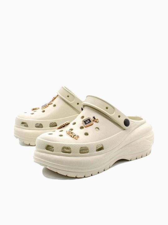 Seven Damen Clogs Beige