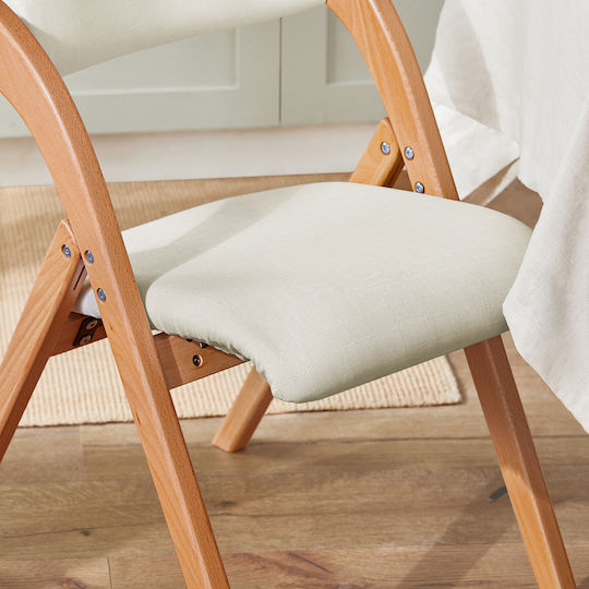 Wooden Foldable Kitchen Chair White 47x50x51cm