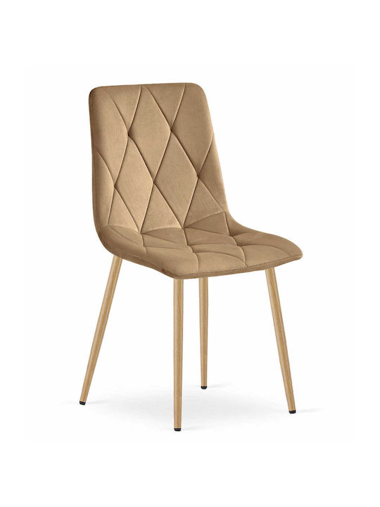 Kitchen Velvet Chair Brown Velvet 60x50x50cm 2pcs