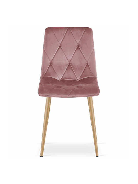 Kitchen Velvet Chair Pink Velvet 67.5x59x58cm 3pcs