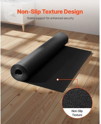 Vevor Gym Exercise Equipment Floor Mat Black 91.5x182cm