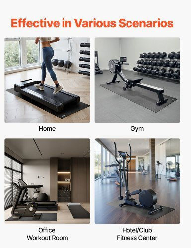 Vevor Gym Exercise Equipment Floor Mat Black 91.5x182cm