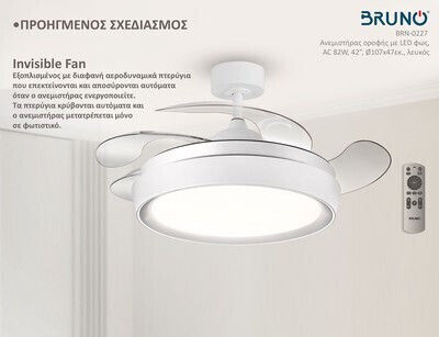 Bruno Ventilator de Tavan 106,68cm cu Lumină Alb