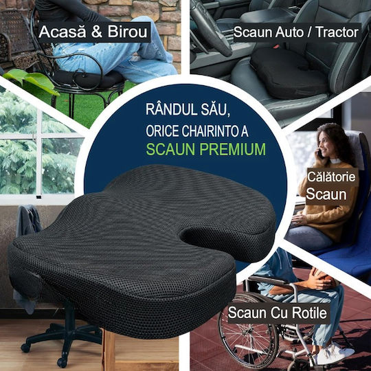Pernă Scaun Spate cu Memory Foam 45x35x7cm în culoare Alb