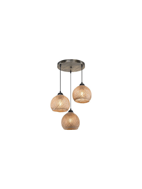 Pakketo PWL-1121 Pendant Light Brown Boho with Socket E27 40x40x75cm