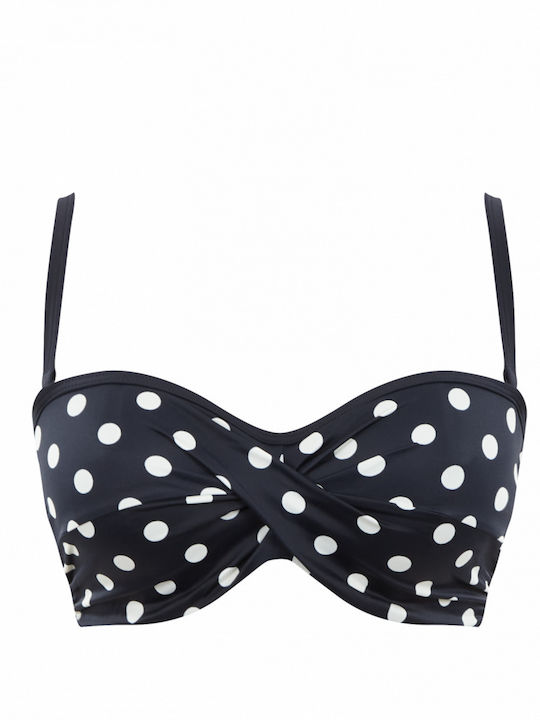 Anya Riva Strapless Bikini Top With Padding Dark Blue