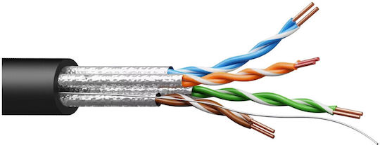 Procab U/FTP (STP) Кат.7 (10Gbps) Мрежов Кабел Ethernet 2м Черен
