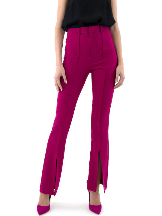 Pants Women Twenty-29 Women's High-waisted Fabric Trousers Flared Black
