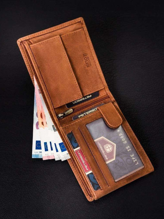 Кожен Мъжки Портфейл с RFID Кафяв