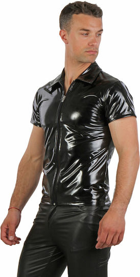 Soiemio Soiemio Leder- und Latex-Outfit Top Schwarz