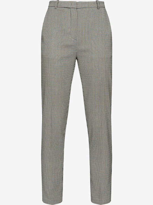 Arenberg Check Women's Fabric Trousers Checked ECRU / BLUE / BLACK