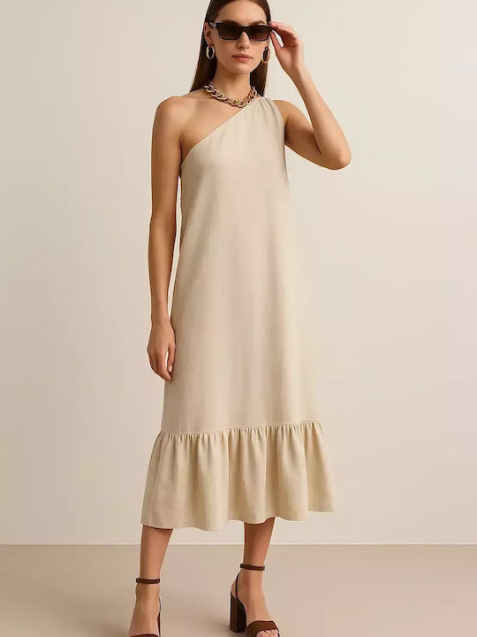 Summer Midi Dress Beige