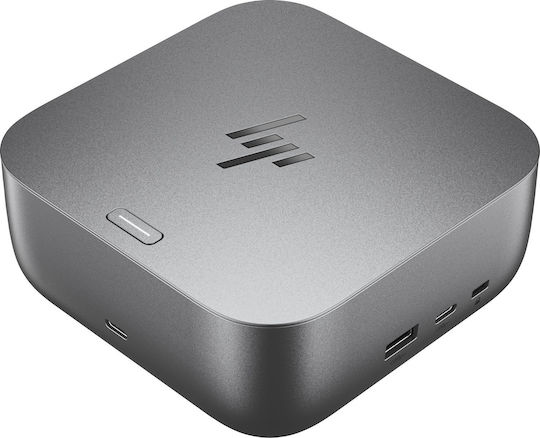 HP Thunderbolt 4 Dock 100W G6 Hub 10 USB 3.2 Ports with USB-C Connecting to a Computer Ethernet White
