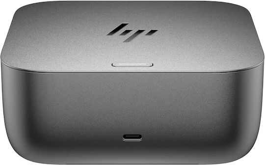 HP Thunderbolt 4 Dock 100W G6 Hub 10 USB 3.2 Ports with USB-C Connecting to a Computer Ethernet White