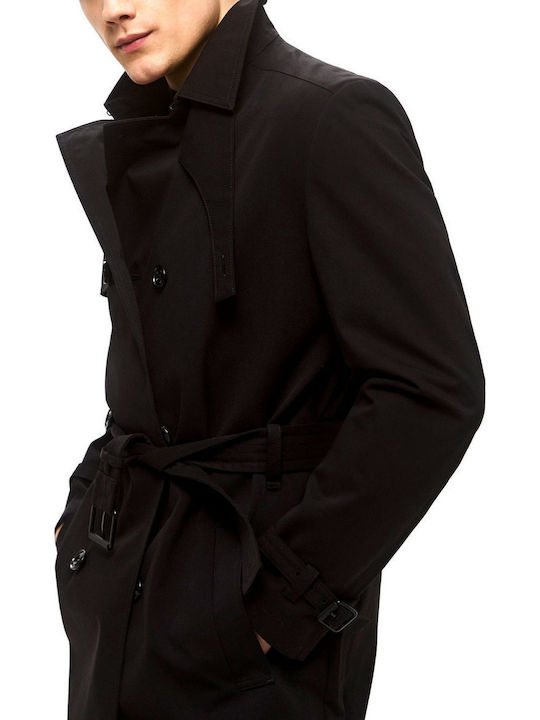 Maluks2511 Herren Mantel Schwarz