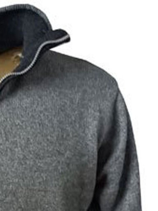 Battery Herrenbluse Pullover mit Reißverschluss Langarm Grau Battery Herrenbluse Pullover mit Reißverschluss Langarm Grau