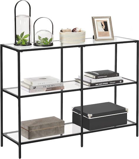 Glass Console Table Black L100xW30xH73cm