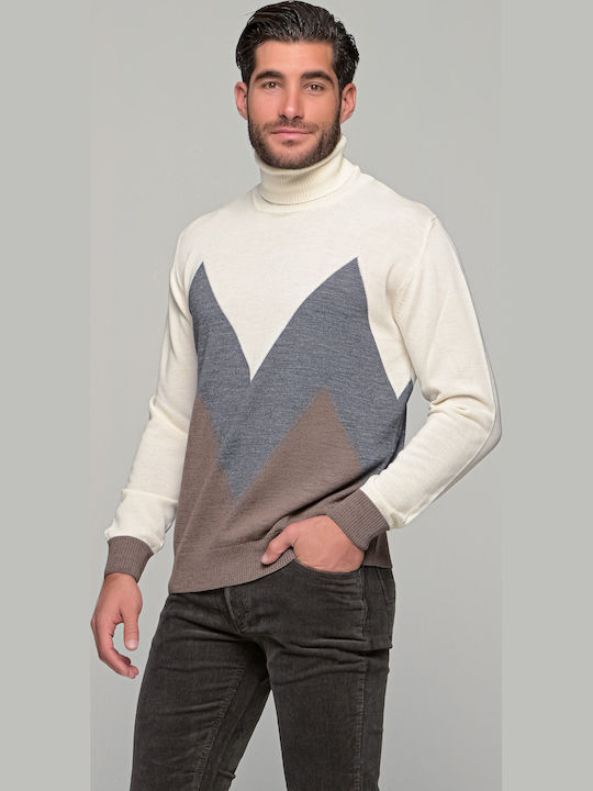 Phoenix Wool Men's Knitted Turtleneck 1310100 Ecru