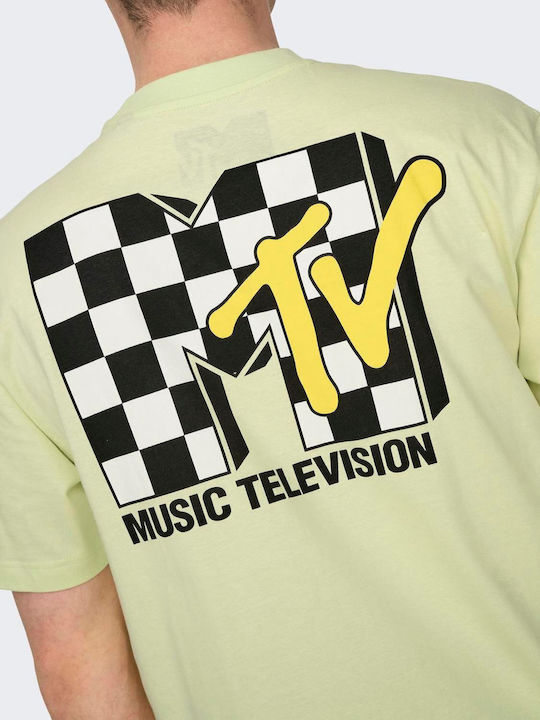 Mtv Music Television T-shirt – ’90s Backprint Edition Light Yellow