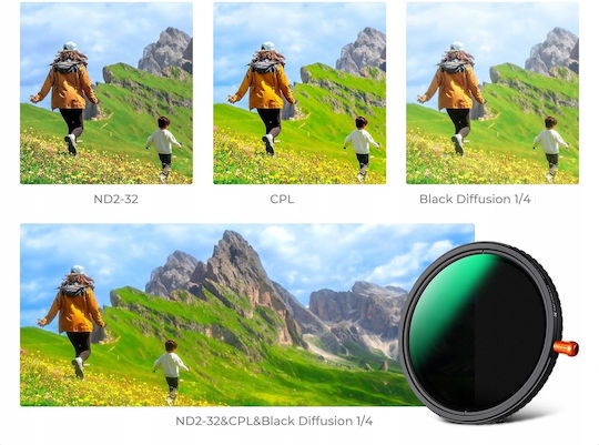 K&F Concept Filtru CPL / Difuzie Cu diametrul 46mm pentru obiective foto