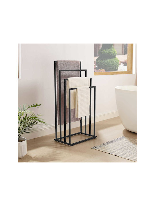 Raft de haine de Baie Simplu ​93.5x93.5cm Inox Negru