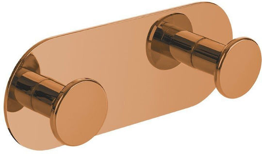 Laveo Άγκιστρο Μπάνιου Διπλό με Βίδες ​10.7x10.7cm Inox Ροζ