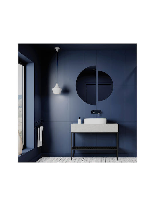 Laveo Καλόγερος Μπάνιου Μονός ​61x61cm Inox Λευκός
