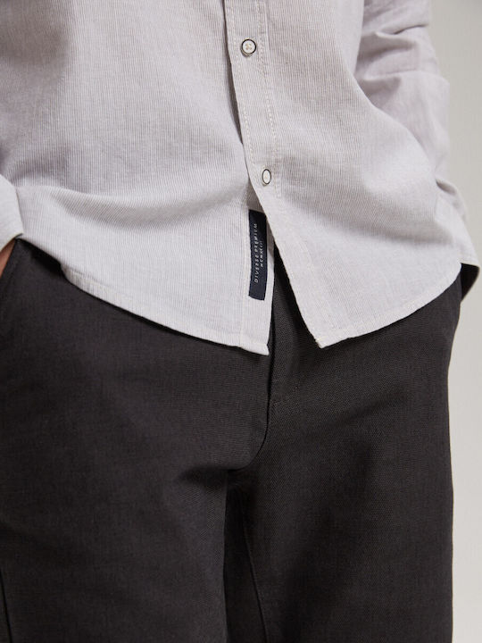 Diverse Πουκάμισο Μακρύ Μανίκι Prm Linen White-grey