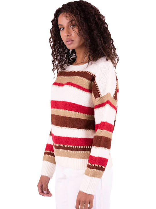 Byoung 'nadim' Striped Knitted Women's Blouse 20810214-200849 200849/barbados Cherry Mix
