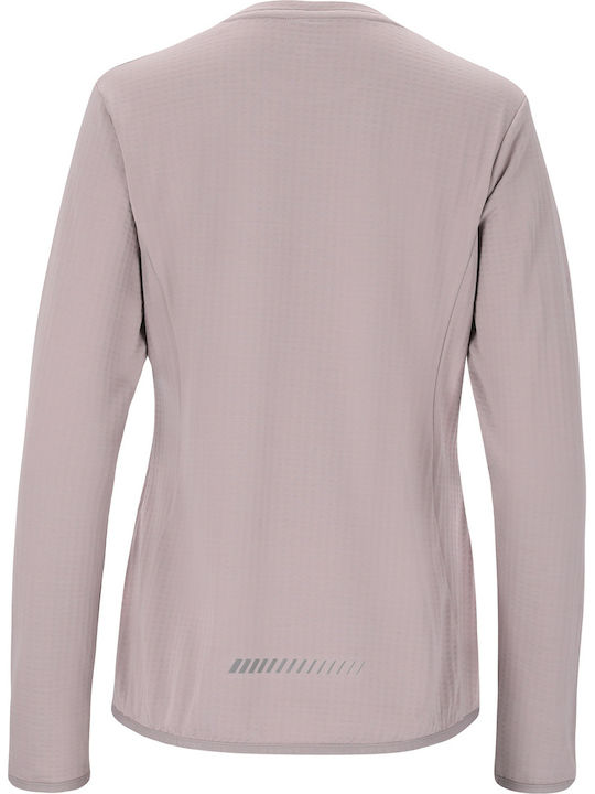 Endurance Bluza L S Leah Waffle Melange Fit Loose Culoare Gri Gull