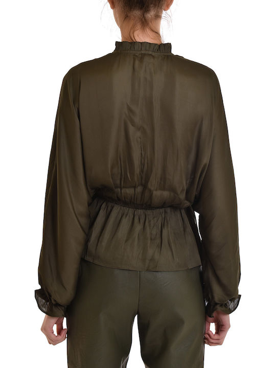 Nekane Blouse Seila Wrap Lacing Khaki Khaki Jh.seila-212
