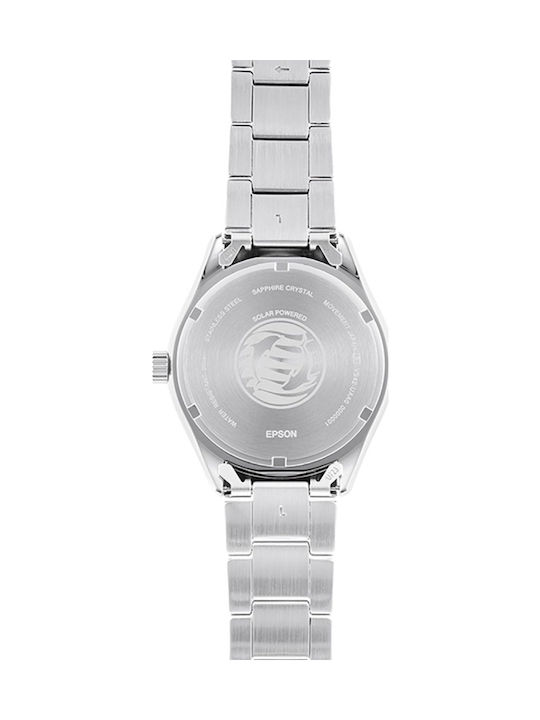 Orient Mako 40 Ρολόι Solar με Μεταλλικό Μπρασελέ