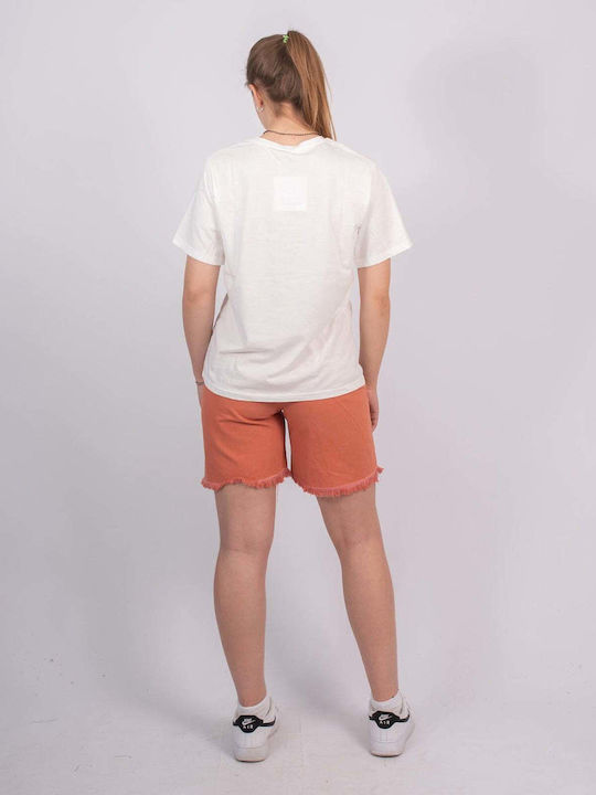 Tricou Maneci Scurte Alb Cu Stilou Flamingo