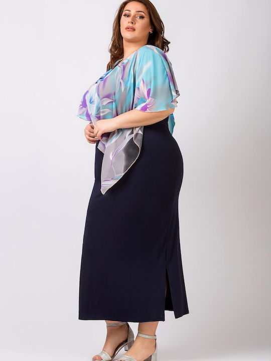 Große Größen Damenkleid Maxi Gemustert Tunika Luisa Plus Size