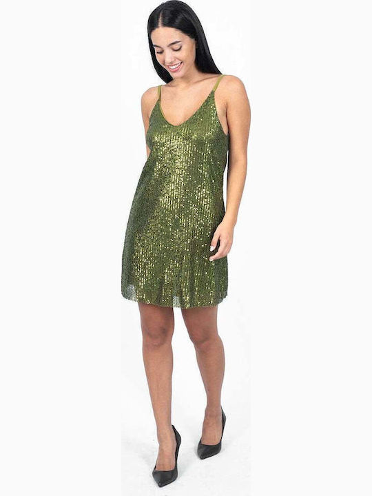 Mini Kleid Παγέτα Grünes