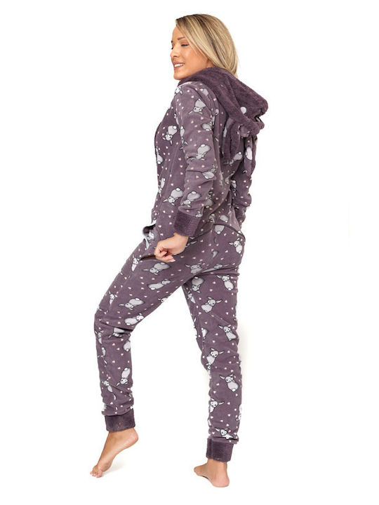 Γυναικεία Πυτζάμα Ολόσωμη Fleece 20191
