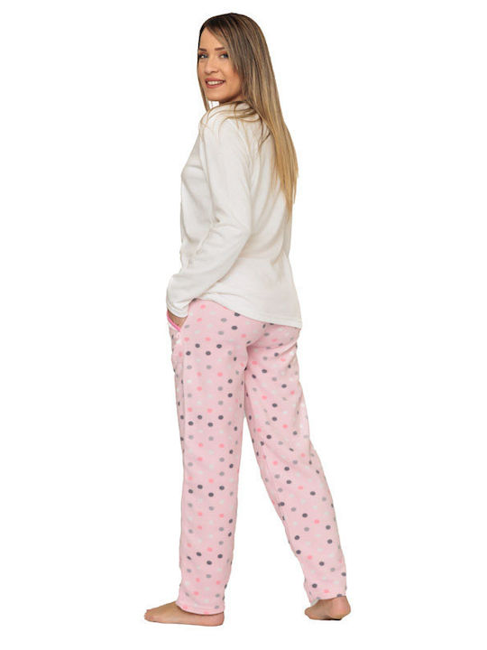 Damen Schlafanzug & Pyjamas mit Fleece 20031 Rosa