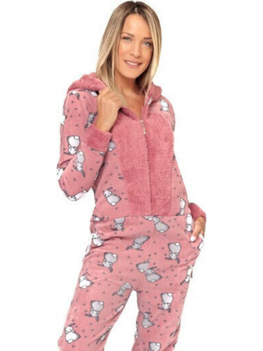 Γυναικεία Πυτζάμα Ολόσωμη Fleece 20191-1