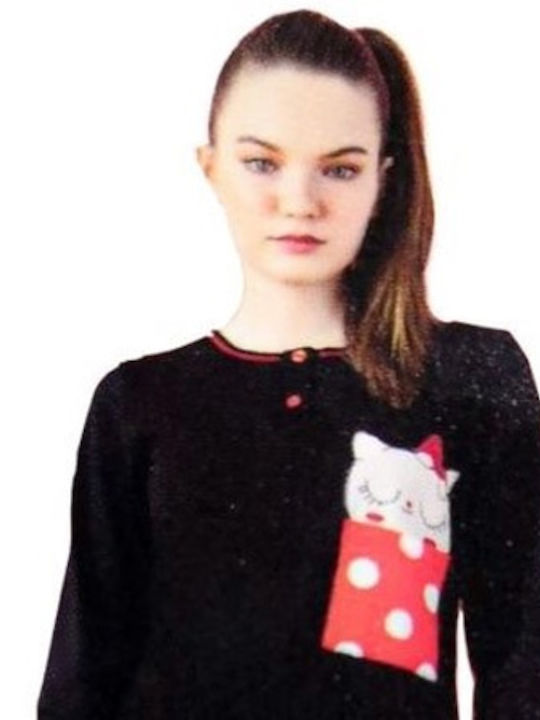 Pijamale Dama Bleumarin-rosu Cu Buline