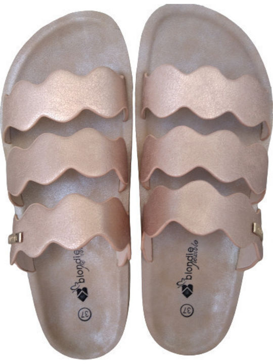 Blondie Anatomic Slippers Pink Gold Flexible Sole