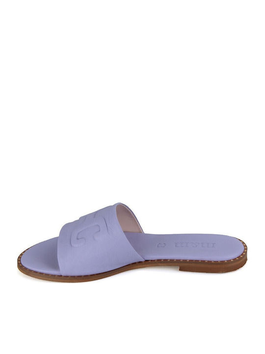 Sandale Casual Damă Mov de Piele Handmade Flat