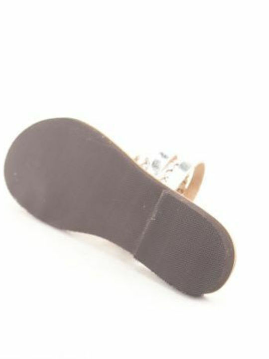 Σανδάλια Δερμάτινα Dalis Leather Model 134 Κοτσίδα Ασημένιο