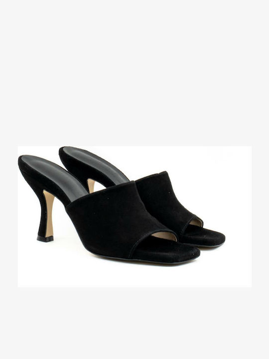 Γυναικεία Suede Mules Zakro Collection 708 Μαύρο Μαυρο