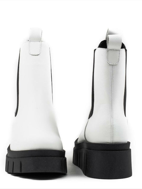 Women's Leather Ankle Boots Aeros 1-594-21506-29 Wht White